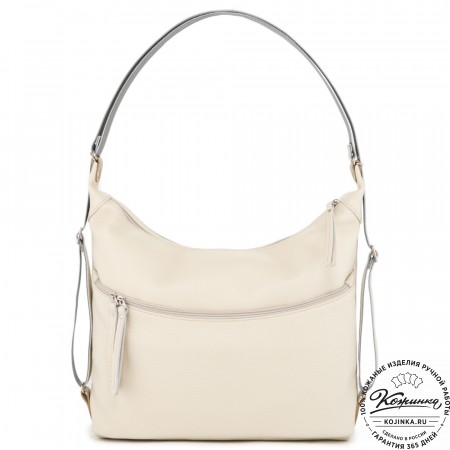  Женская кожаная сумка-трансформер "Ливадия" (бежевая)